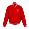 Philadelphia Phillies JH Design Women's Embroidered Logo All-Wool Jacket
