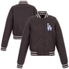 Los Angeles Dodgers JH Design Women's Embroidered Logo Poly-Twill Full Snap Jacket