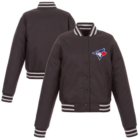 Toronto Blue Jays JH Design Women's Embroidered Logo Poly-Twill Full Snap Jacket