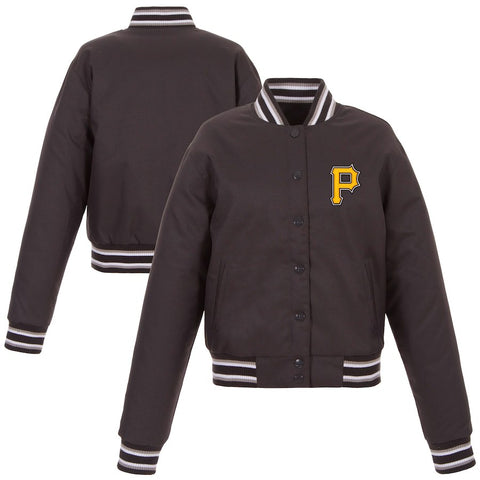 Pittsburgh Pirates JH Design Women's Embroidered Logo Poly-Twill Full Snap Jacket