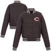 Cincinnati Reds JH Design Women's Embroidered Logo Poly-Twill Full Snap Jacket