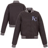 Kansas City Royals JH Design Women's Embroidered Logo Poly-Twill Full Snap Jacket