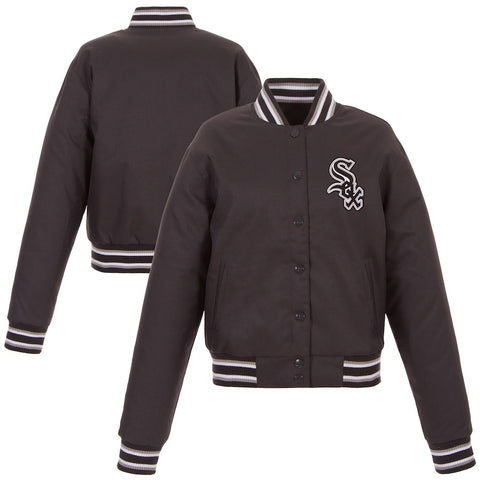 Chicago White Sox JH Design Women's Embroidered Logo Poly-Twill Full Snap Jacket
