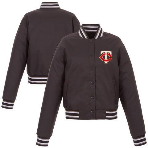 Minnesota Twins JH Design Women's Embroidered Logo Poly-Twill Full Snap Jacket