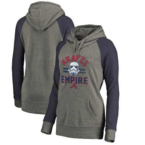 Atlanta Braves   Women's MLB Star Wars Empire Tri-Blend Pullover Hoodie