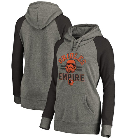 Baltimore Orioles   Women's MLB Star Wars Empire Tri-Blend Pullover Hoodie