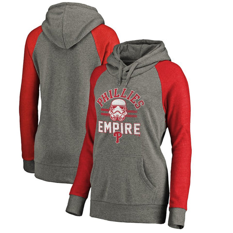 Philadelphia Phillies   Women's MLB Star Wars Empire Tri-Blend Pullover Hoodie