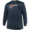 Detroit Tigers Majestic Big & Tall Poly Fleece Crew Neck Sweatshirt - Navy