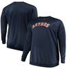 Houston Astros Majestic Big & Tall Poly Fleece Crew Neck Sweatshirt - Navy