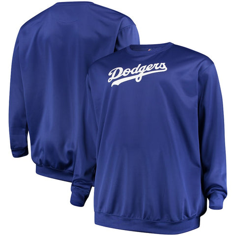 Los Angeles Dodgers Majestic Big & Tall Poly Fleece Crew Neck Sweatshirt - Royal