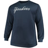 New York Yankees Majestic Big & Tall Poly Fleece Crew Neck Sweatshirt - Navy