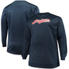 Cleveland Indians Majestic Big & Tall Poly Fleece Crew Neck Sweatshirt - Navy