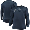 New York Yankees Majestic Big & Tall Poly Fleece Crew Neck Sweatshirt - Navy
