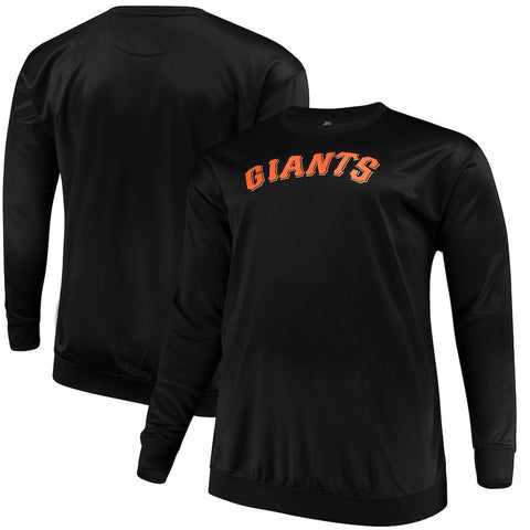 San Francisco Giants Majestic Big & Tall Poly Fleece Crew Neck Sweatshirt - Black