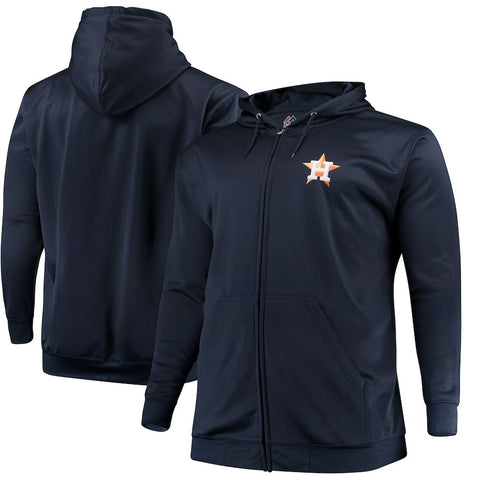 Houston Astros Majestic Big & Tall Full-Zip Poly Fleece Hoodie - Navy