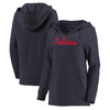 Cleveland Indians Let Loose by RNL Women's Audible V-Neck Tri-Blend Pullover Hoodie - Navy
