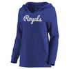 Kansas City Royals Let Loose by RNL Women's Audible V-Neck Tri-Blend Pullover Hoodie - Royal