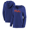 New York Mets Let Loose by RNL Women's Audible V-Neck Tri-Blend Pullover Hoodie - Royal