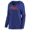 New York Mets Let Loose by RNL Women's Audible V-Neck Tri-Blend Pullover Hoodie - Royal