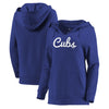 Chicago Cubs Let Loose by RNL Women's Audible V-Neck Tri-Blend Pullover Hoodie - Royal