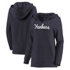 New York Yankees Let Loose by RNL Women's Audible V-Neck Tri-Blend Pullover Hoodie - Navy