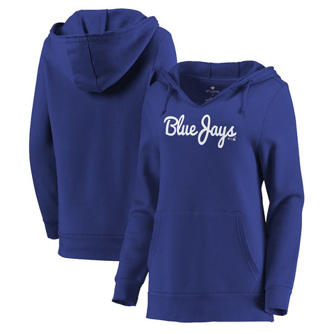 Toronto Blue Jays Let Loose by RNL Women's Audible V-Neck Tri-Blend Pullover Hoodie - Royal