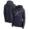 Atlanta Braves   Women's Static Logo Pullover Hoodie - Navy