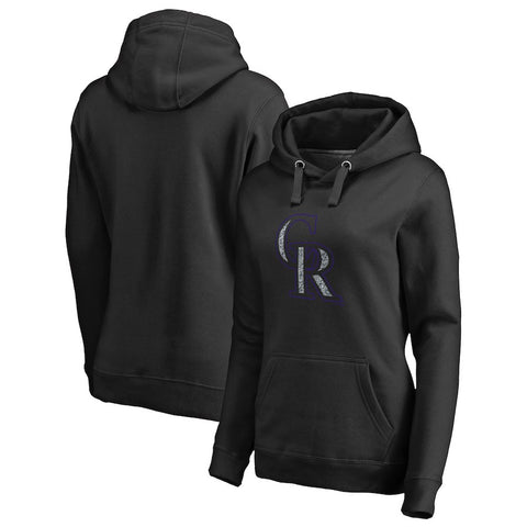 Colorado Rockies   Women's Static Logo Pullover Hoodie - Black