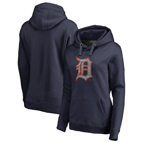 Detroit Tigers   Women's Static Logo Pullover Hoodie - Navy