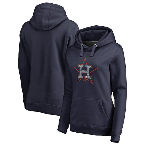 Houston Astros   Women's Static Logo Pullover Hoodie - Navy
