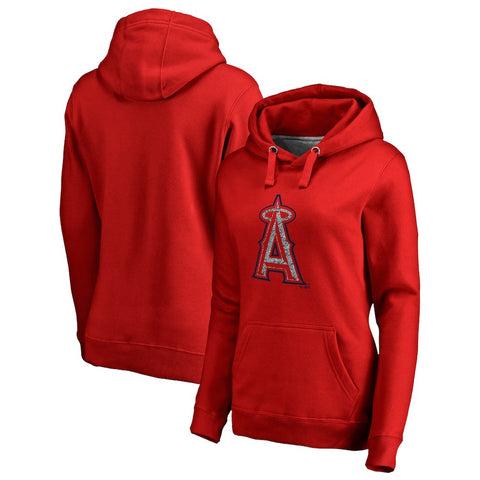 Los Angeles Angels   Women's Static Logo Pullover Hoodie - Red