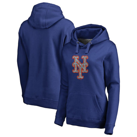 New York Mets   Women's Static Logo Pullover Hoodie - Royal