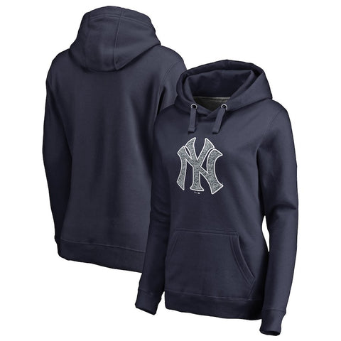 New York Yankees   Women's Static Logo Pullover Hoodie - Navy