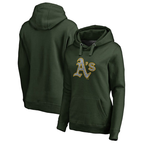 Oakland Athletics   Women's Static Logo Pullover Hoodie - Green