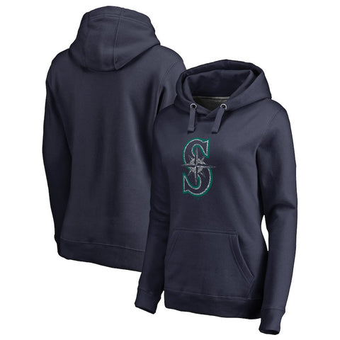 Seattle Mariners   Women's Static Logo Pullover Hoodie - Navy