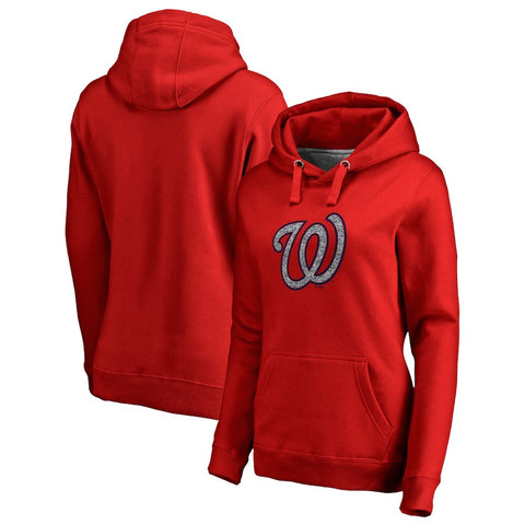 Washington Nationals   Women's Static Logo Pullover Hoodie - Red