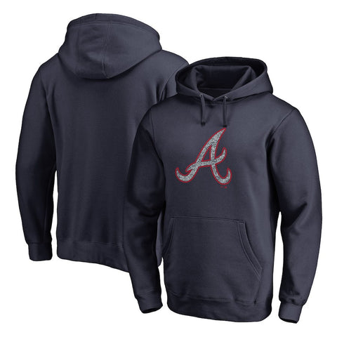 Atlanta Braves   Static Logo Pullover Hoodie - Navy