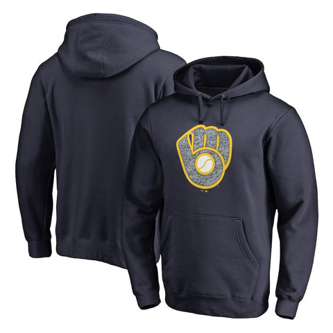 Milwaukee Brewers   Static Logo Pullover Hoodie - Navy