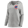 Chicago Cubs Let Loose by RNL Women's Team Logo Fleece Tri-Blend Pullover Hoodie - Ash