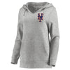 New York Mets Let Loose by RNL Women's Team Logo Fleece Tri-Blend Pullover Hoodie - Ash