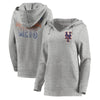 New York Mets Let Loose by RNL Women's Team Logo Fleece Tri-Blend Pullover Hoodie - Ash