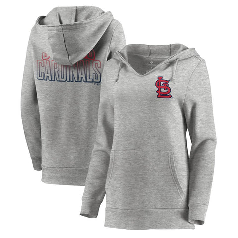 St. Louis Cardinals Let Loose by RNL Women's Team Logo Fleece Tri-Blend Pullover Hoodie - Ash