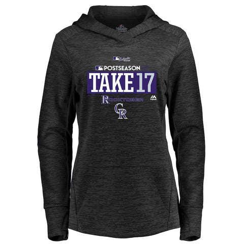 Colorado Rockies Majestic Women's 2017 Postseason Authentic Collection Streak Fleece Pullover Hoodie