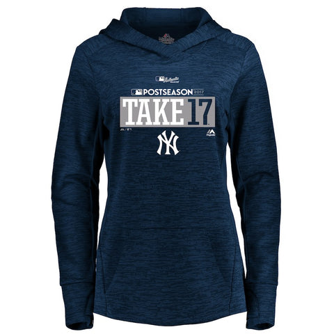 New York Yankees Majestic Women's 2017 Postseason Authentic Collection Streak Fleece Pullover Hoodie