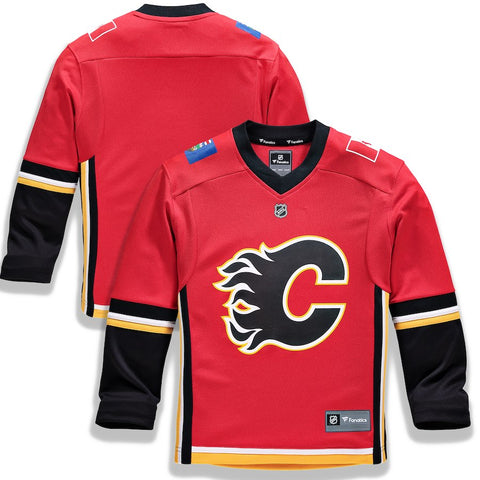 Calgary Flames   Youth Home Replica Blank Jersey