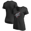 Arizona Coyotes   Women's Static Logo Plus Size V-Neck T-Shirt - Black