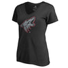 Arizona Coyotes   Women's Static Logo Plus Size V-Neck T-Shirt - Black
