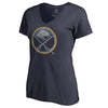 Buffalo Sabres   Women's Static Logo Plus Size V-Neck T-Shirt - Navy