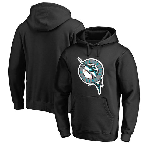 Miami Marlins   Cooperstown Collection Huntington Pullover Hoodie - Black
