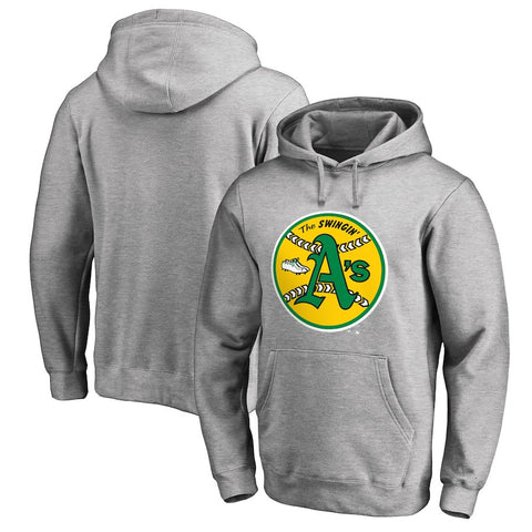 Oakland Athletics   Cooperstown Collection Huntington Big & Tall Pullover Hoodie - Heathered Gray